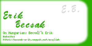 erik becsak business card